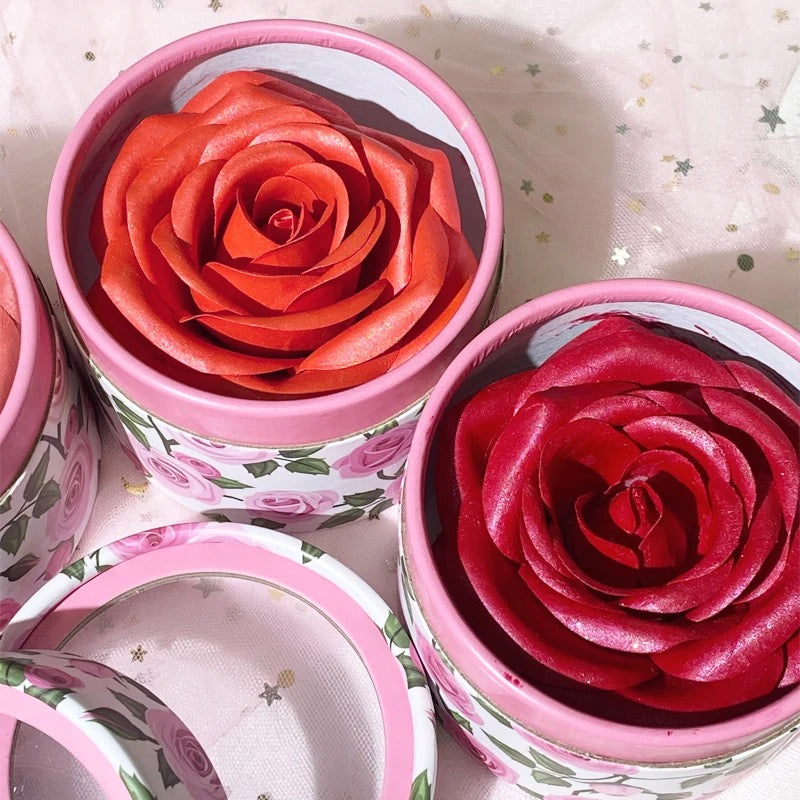 Custom 3D Rose Petal Blush Highlighter Flower, Cheek Shimmer Blusher Tint Rose Blush 4 Shades