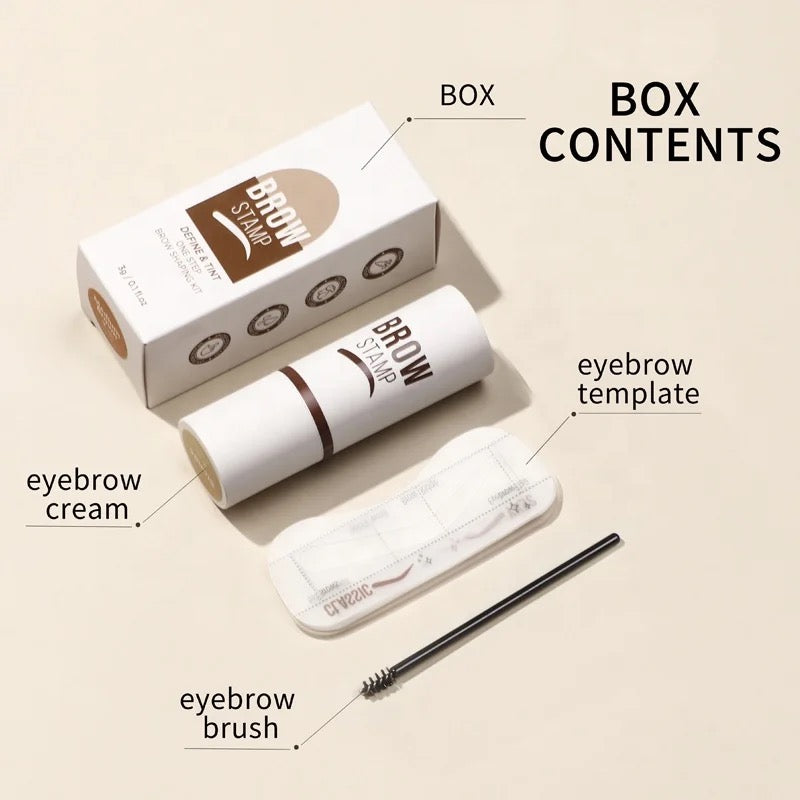 Waterproof Makeup Brow Tinting Kit Eyebrow Stencil Stamp Kit 3 Shades