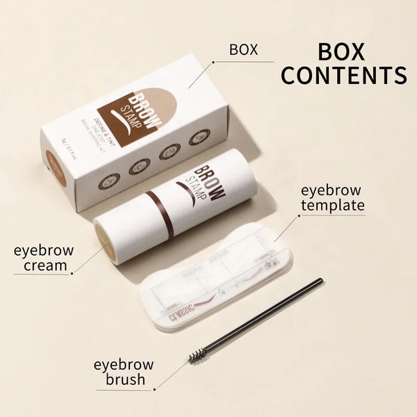 Waterproof Makeup Brow Tinting Kit Eyebrow Stencil Stamp Kit 3 Shades
