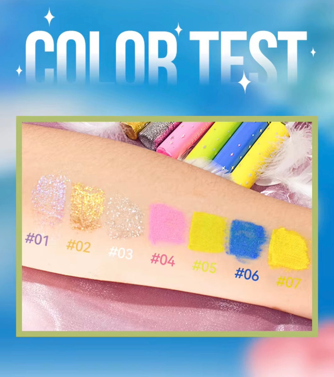 Waterproof Long Lasting High Pigmented/ Sparkle Glitter Colored Mascaras 7 Colors