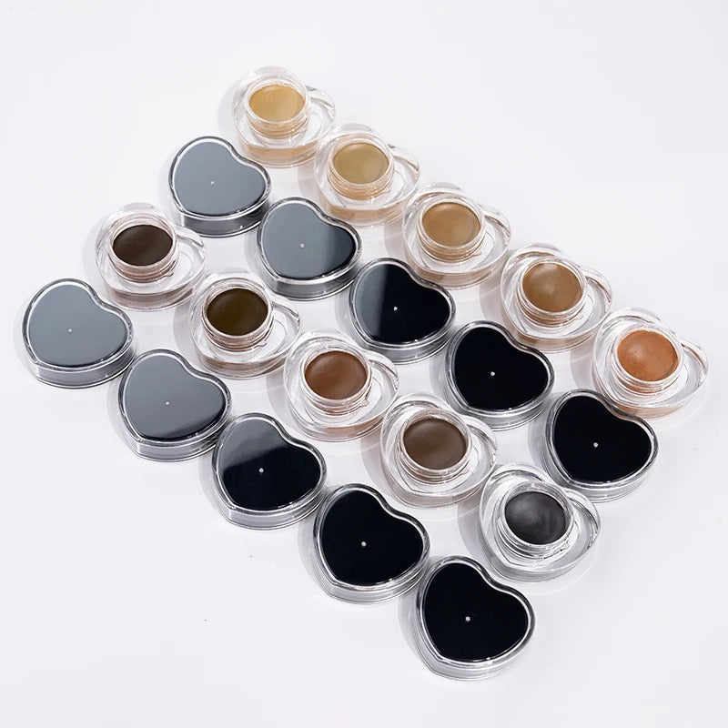 Custom Heart Shaped Waterproof Eyebrow Filler, Gel Eyebrow Pomade. 23 Shades