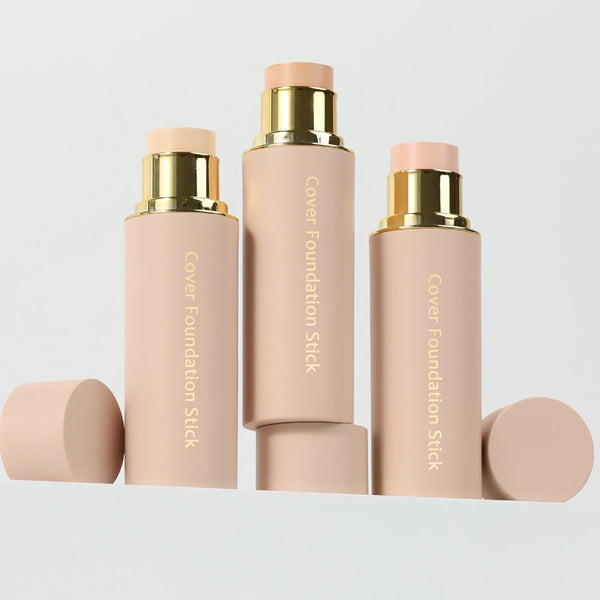 Waterproof Full Coverage Concealer Stick Silky Foundation in Gold/ Pink Aluminum Can