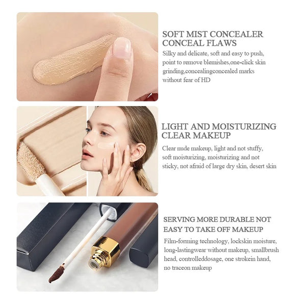 Long Lasting Shine Control Creamy Contour, Minimize Fine Lines High Definition Hydrating Concealer 8 Shades