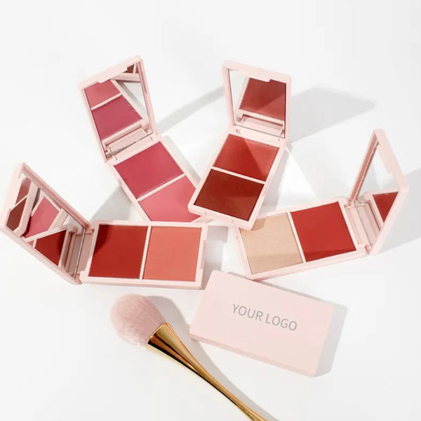 Long Lasting Cheek Lip Bronzer, Creamy Blush Palette, 2-in-1 Cream and Powder Blush Duo