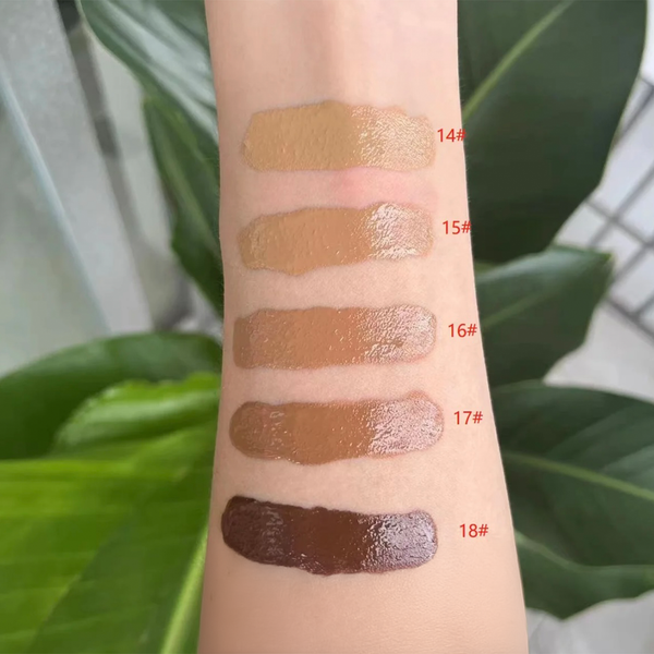 Black Pump Bottle Matte Cream Foundation 30ml Full Coverage Makeup Base, Long Lasting Waterproof Concealer, Custom Liquid Foundation 18 Shades