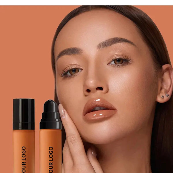 Black Pump Bottle Matte Cream Foundation 30ml Full Coverage Makeup Base, Long Lasting Waterproof Concealer, Custom Liquid Foundation 18 Shades