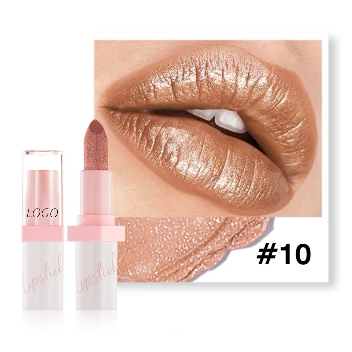 24 Hour Long Lasting Shiny Lipstick, Glitter Shimmer Metallic Lipstick