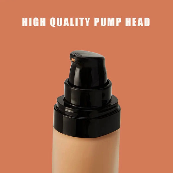 Black Pump Bottle Matte Cream Foundation 30ml Full Coverage Makeup Base, Long Lasting Waterproof Concealer, Custom Liquid Foundation 18 Shades