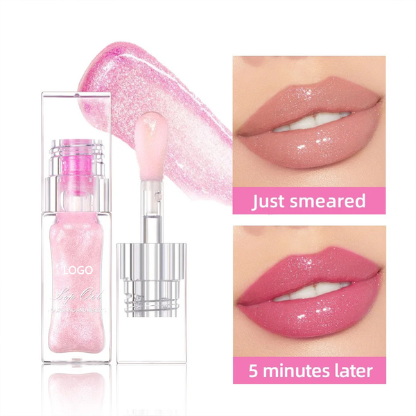 Clear Plumping Lipgloss, Moisturizing Fruity Tinted Color Changing Lip Oil