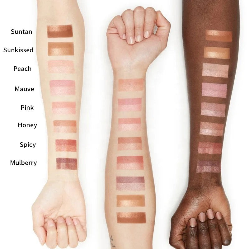 2-in-1 Matte Blush and Shimmer Highlighter Duo, Cream Powder Highlighter Palette