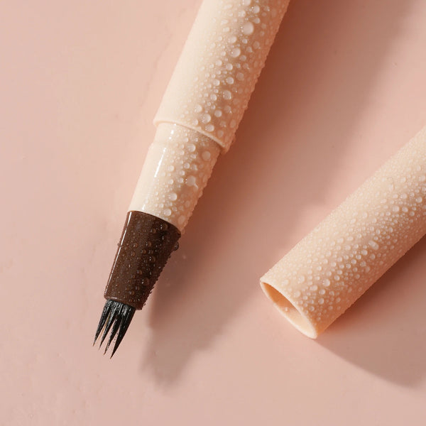 Custom Beige Packaging, Waterproof, Sweat Resistant, Natural, Ultra Precise, Fine Brush, 4 Micro-Fork Tip Applicator, Eyebrow Pencil. 6 Shades