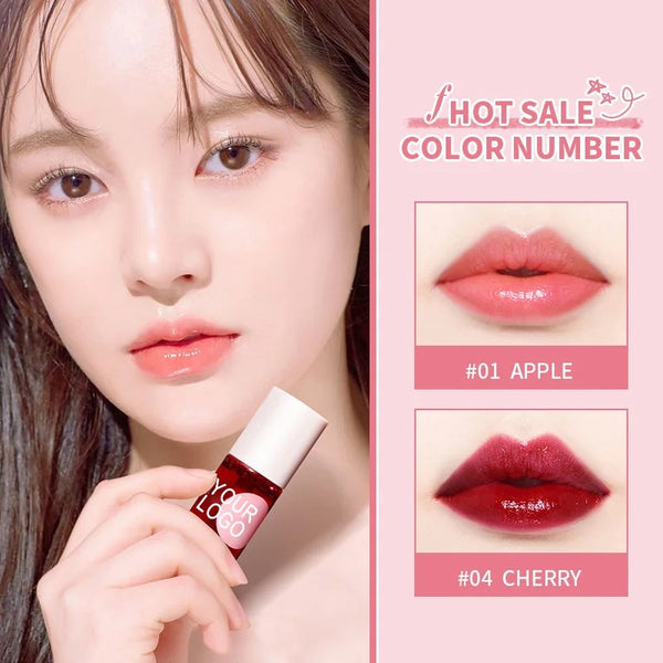 Korean Lip Tint, Non-Sticky Deeply Hydrating, Velvety Smooth Plumped Lip Gloss 4 Shades