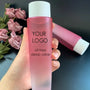 Custom Pink Glass Bottle, Oil Free Gentle Deep Cleansing Liquid Makeup Remover Micellar Water (Free Shipping)