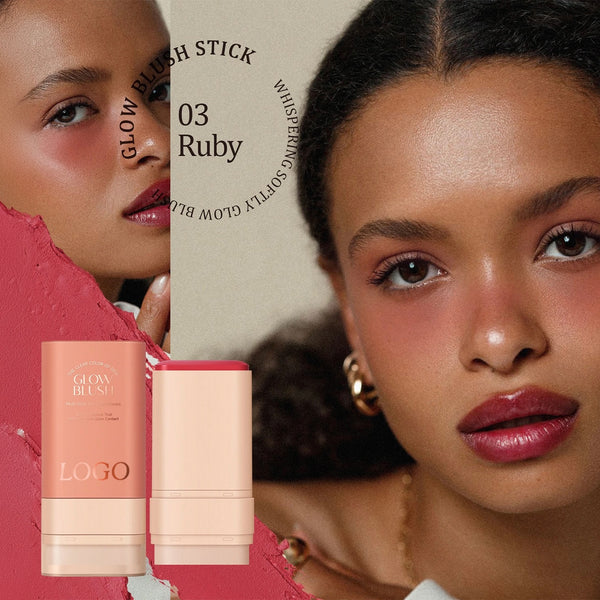 Rose Gold High Pigment Long Lasting Waterproof Cream Glow Blush Stick. 3 Shades