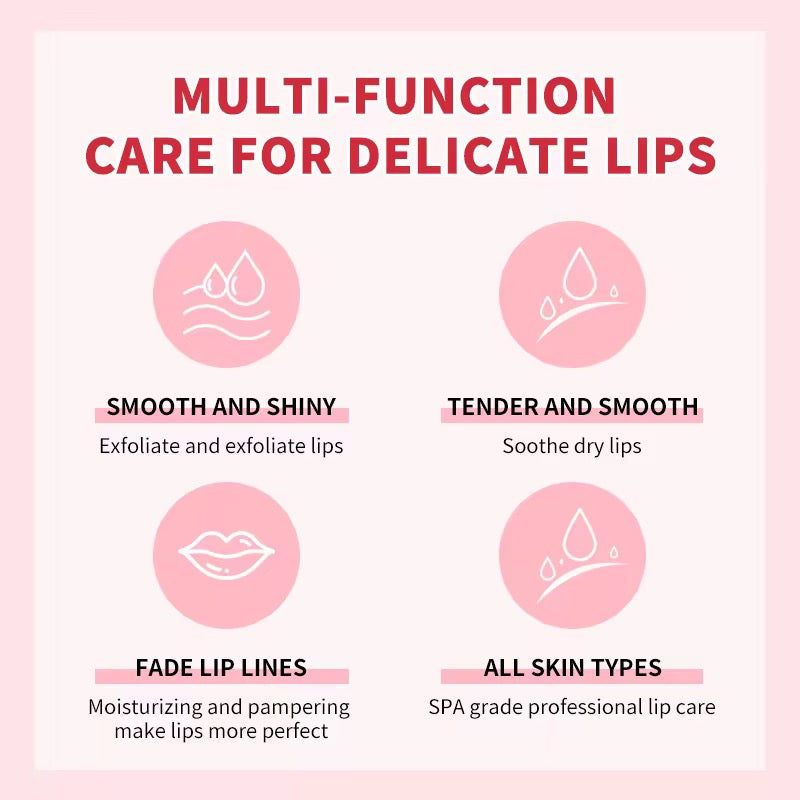 Custom Pink Kawaii Cherry Lip Duo, Exfoliating, Nourishing Lip Sets, Lip Scrub Stick & Lip Oil Kit Vegan, Cruelty Free