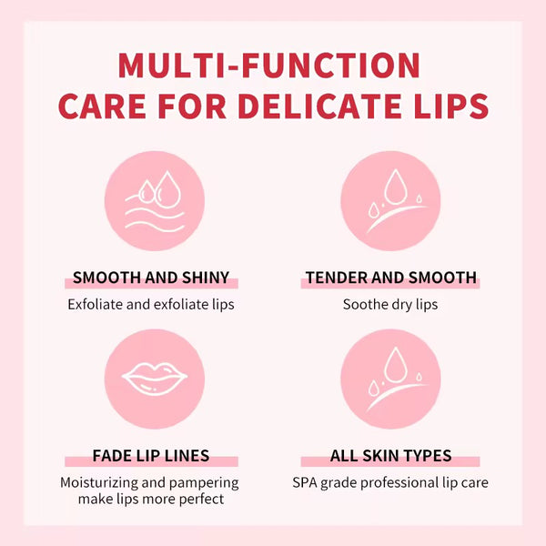 Custom Pink Kawaii Cherry Lip Duo, Exfoliating, Nourishing Lip Sets, Lip Scrub Stick & Lip Oil Kit Vegan, Cruelty Free