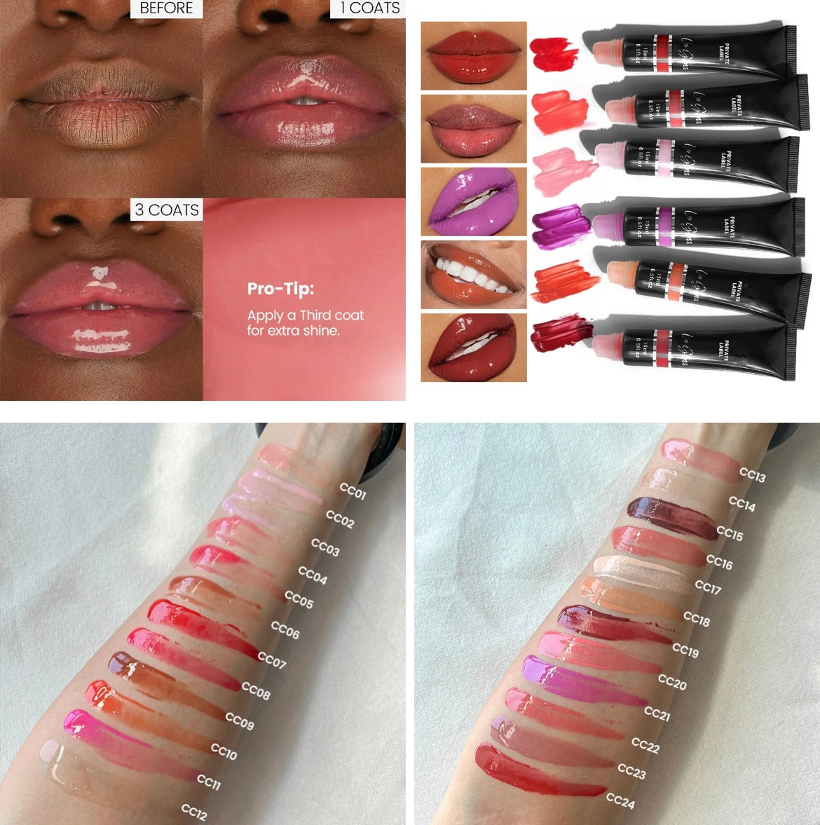 Moisturizing, Nourishing Pigmented Lipgloss, Long Lasting Non-sticky Juicy Lipgloss