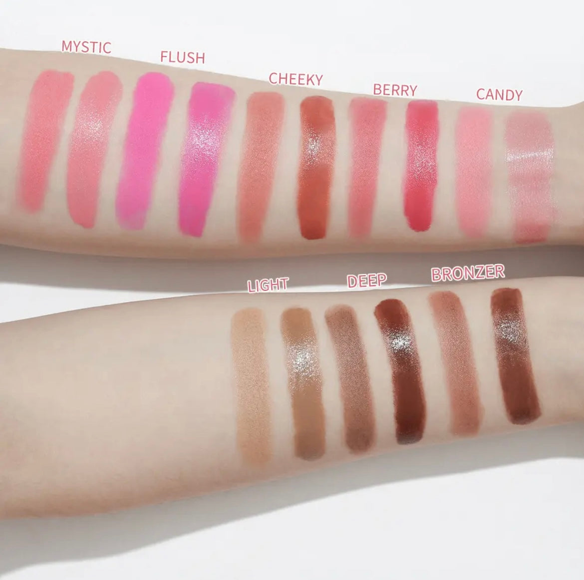 Long Lasting Cheek Lip Bronzer, Creamy Blush Palette, 2-in-1 Cream and Powder Blush Duo