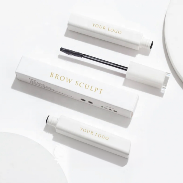 Custom White Wand Tube Waterproof Long Lasting Brow Sculpt Wax, Organic Eyebrow Strong Hold Styling Gel
