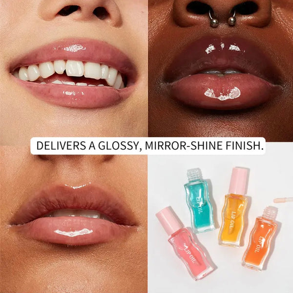Hydrating Lip Glow Oil, Customizable Moisturizing Tinted Nourishing Juicy Lip Oil