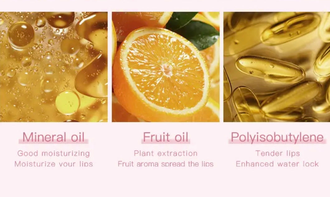 Anti-Cracking, Moisturizing, Fruity Lip Oil Treatment for Dry Lips. 4 Flavors