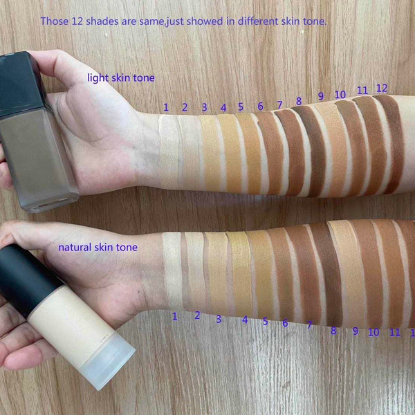 Custom Liquid Foundation Makeup Brush Kit, SPF Full Coverage Waterproof Concealer  Foundation Makeup with Brush