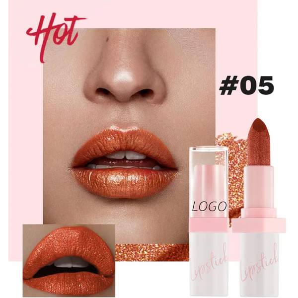 24 Hour Long Lasting Shiny Lipstick, Glitter Shimmer Metallic Lipstick