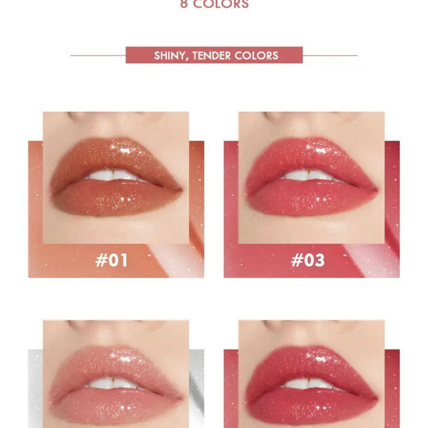 Pink Packaging, Liquid Lipstick, Non-Stick Cup Lipgloss, Lip Glaze, Long Lasting Waterproof Juicy Lipgloss. 8 Shades