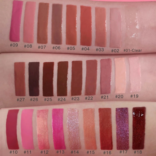 Waterproof Long Lasting Nude/Shimmer Plumping Lipgloss. 27colours (Free Shipping)