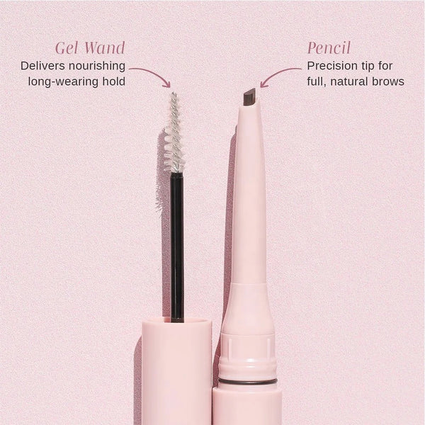Retractable Makeup Pen 2-in-1 Brow Sculpting Lamination Gel and Tint Pencil Duo, Natural Brow Pencil with Brow Gel