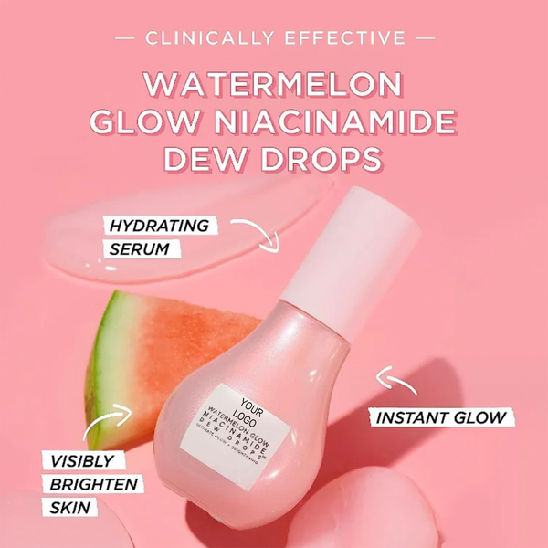 Watermelon Glow Niacinamide Dew Drops, Hyperpigmentation Treatment, Hydrating Hyaluronic Acid and Vitamin E Serum
