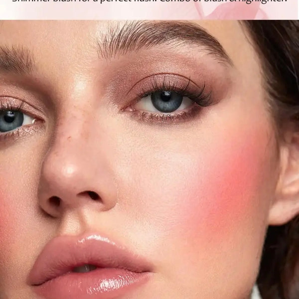 Custom Cute Pink Single Tint Palette, High Pigment Pressed Powder, Luminous Silky Baked Highlighter Blush. 8 Shades