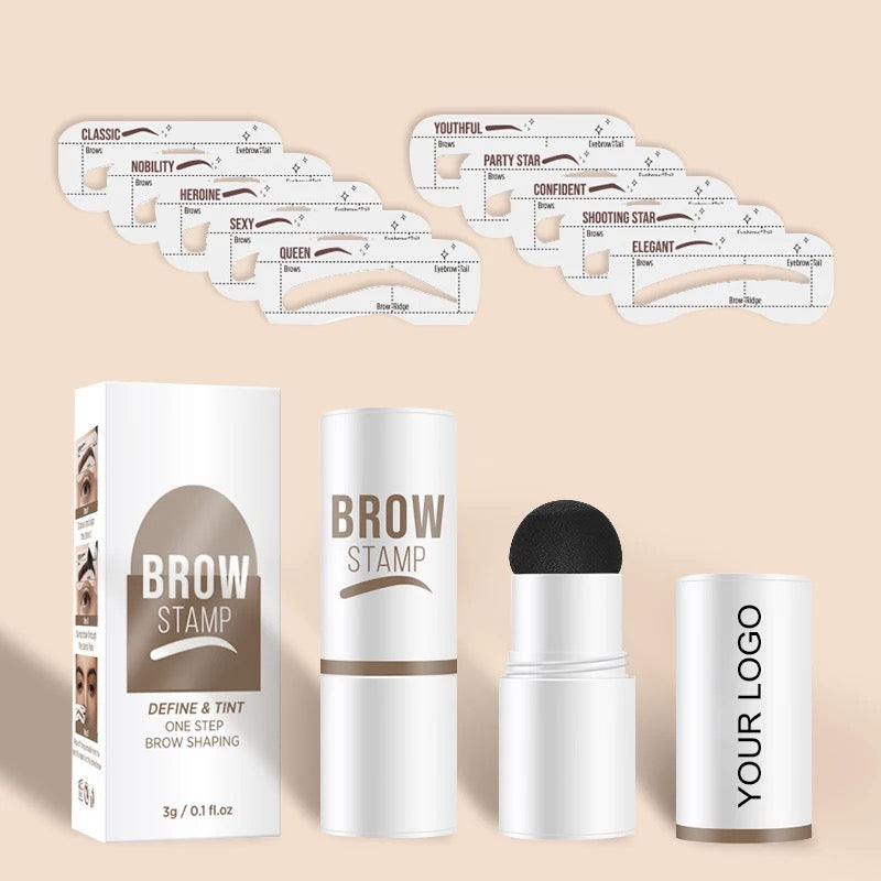 Waterproof Makeup Brow Tinting Kit Eyebrow Stencil Stamp Kit 3 Shades