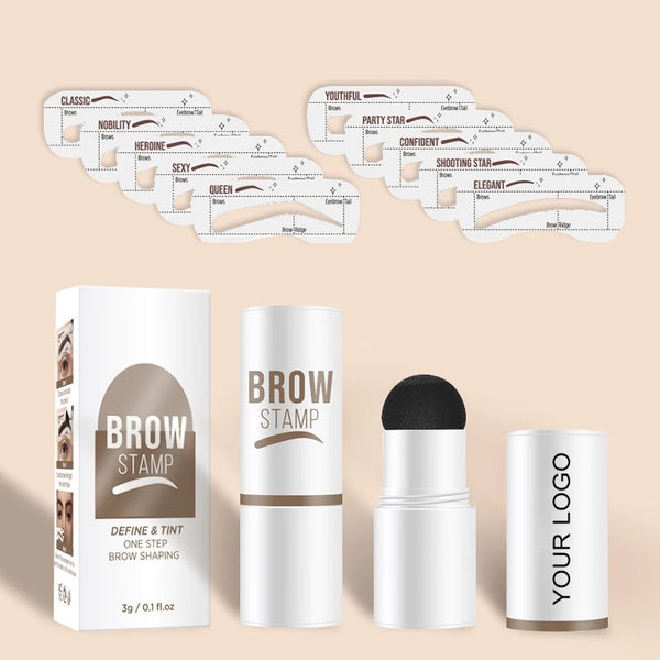 Waterproof Makeup Brow Tinting Kit Eyebrow Stencil Stamp Kit 3 Shades