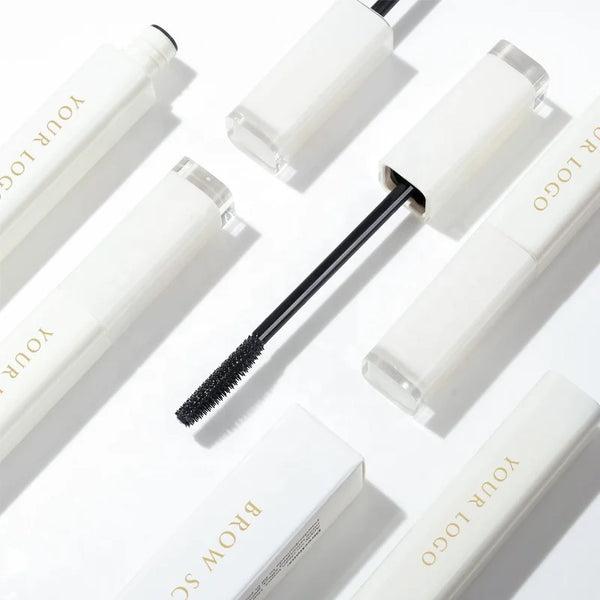 Custom White Wand Tube Waterproof Long Lasting Brow Sculpt Wax, Organic Eyebrow Strong Hold Styling Gel