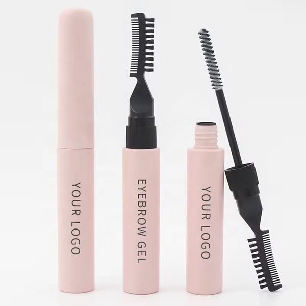 Custom Pink Tube Eyebrow Makeup Wax, Long Lasting Clear Eyebrow Styling Soap, Brow Freeze Gel