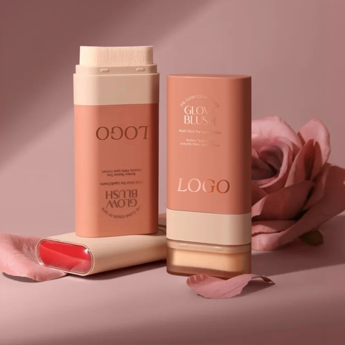 Rose Gold High Pigment Long Lasting Waterproof Cream Glow Blush Stick. 3 Shades