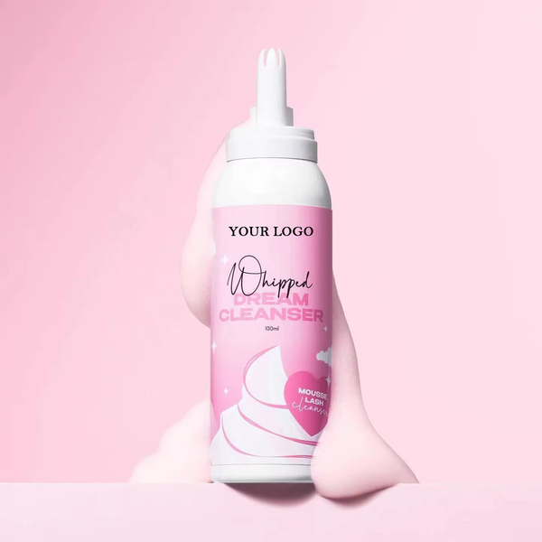 Dreamy Pink/White Fluffy Whipped Creamy Eyelash Gentle Cleanser Whipped False Lash Shampoo