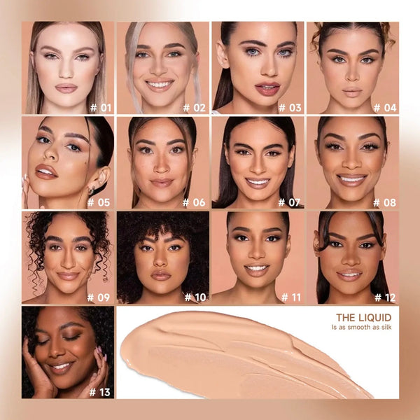 HD Long Lasting Natural Waterproof Matte Foundation 13 Shades