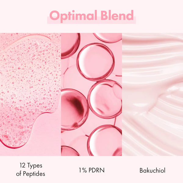 Moisturizing, Hydrating Glass Skin Pink Peptide 12 Salmon DNA PDRN Serum with Hydrolyzed  Collagen Bakuchiol for Glowy Skin