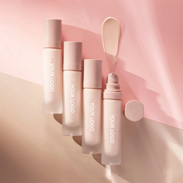 Black Pump Bottle Matte Cream Foundation 30ml Full Coverage Makeup Base, Long Lasting Waterproof Concealer, Custom Liquid Foundation 18 Shades