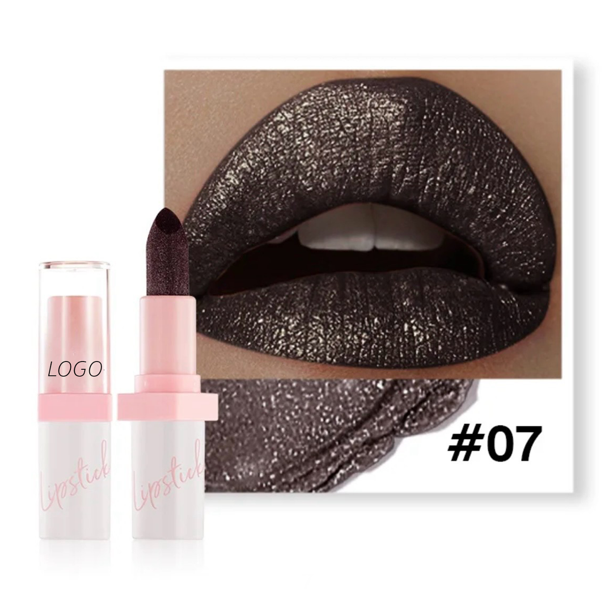 24 Hour Long Lasting Shiny Lipstick, Glitter Shimmer Metallic Lipstick