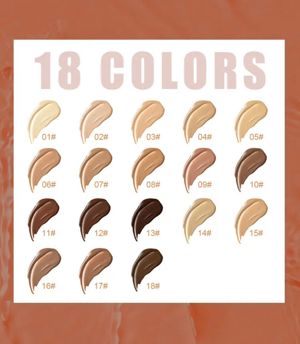 Black Pump Bottle Matte Cream Foundation 30ml Full Coverage Makeup Base, Long Lasting Waterproof Concealer, Custom Liquid Foundation 18 Shades