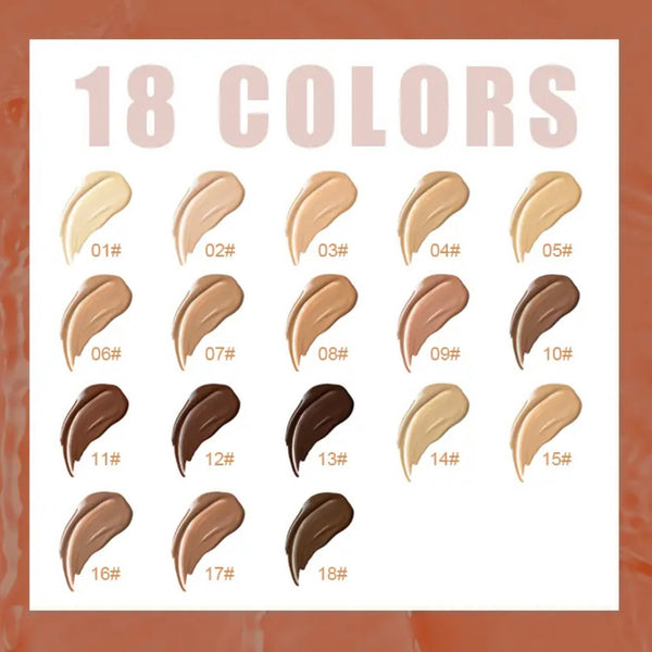 Black Pump Bottle Matte Cream Foundation 30ml Full Coverage Makeup Base, Long Lasting Waterproof Concealer, Custom Liquid Foundation 18 Shades