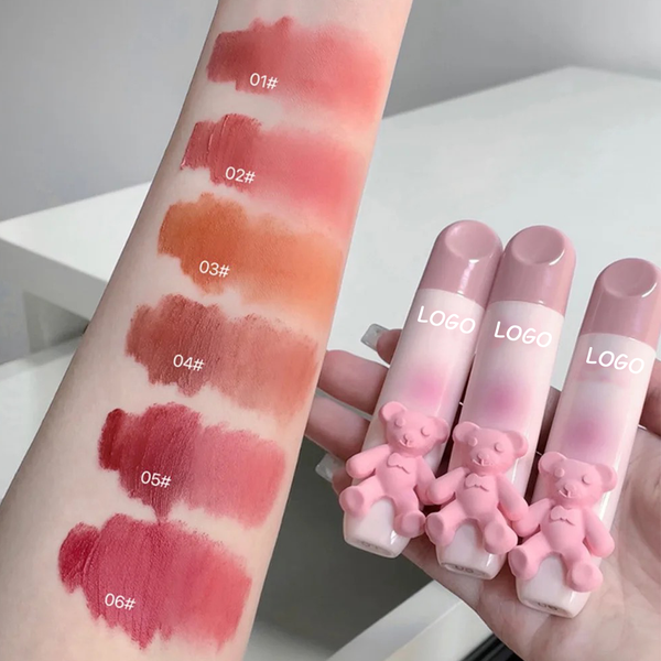Korean Cute Pink Bear Velvet Matte Long Lasting Liquid Lipstick