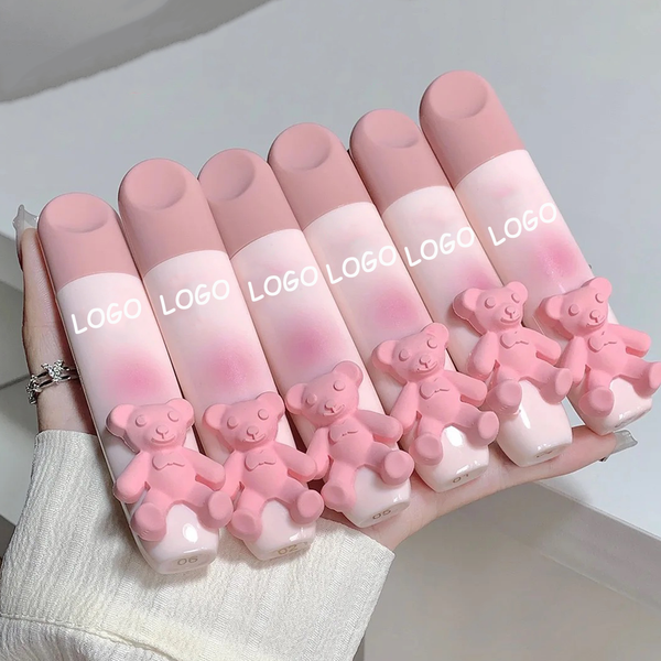 Korean Cute Pink Bear Velvet Matte Long Lasting Liquid Lipstick