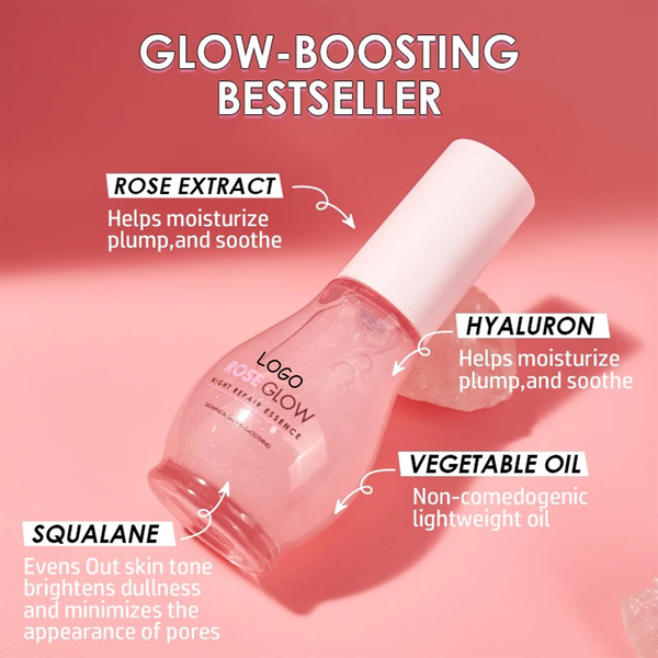 Korean Hydrating Anti-aging Rose Facial Glowy Serum.