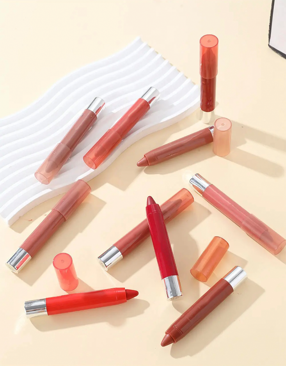 Custom Moisturizing Lipgloss Lip Liner, Long Lasting Smooth Nude Lipstick Crayon. 12 Shades