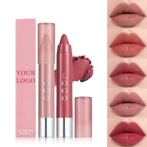 Custom Moisturizing Lipgloss Lip Liner, Long Lasting Smooth Nude Lipstick Crayon. 12 Shades
