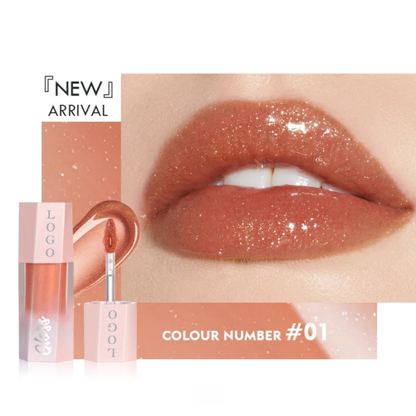 Pink Packaging, Liquid Lipstick, Non-Stick Cup Lipgloss, Lip Glaze, Long Lasting Waterproof Juicy Lipgloss. 8 Shades